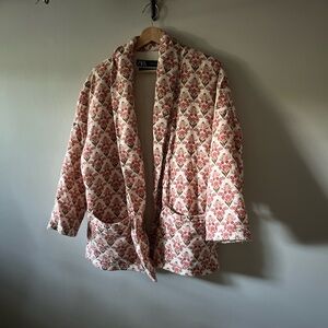 Zara Lightweight Flower Quilt Style Jacket, Sized S